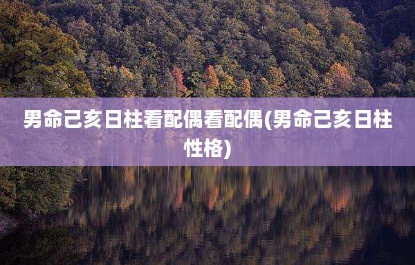 男命己亥日柱看配偶看配偶(男命己亥日柱性格)