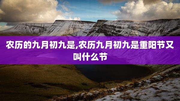 农历的九月初九是,农历九月初九是重阳节又叫什么节