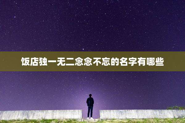饭店独一无二念念不忘的名字有哪些