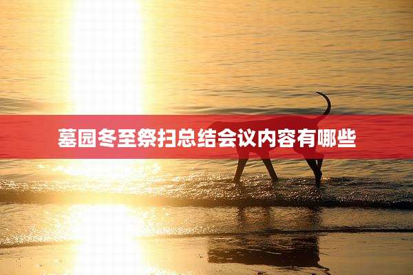 墓园冬至祭扫总结会议内容有哪些