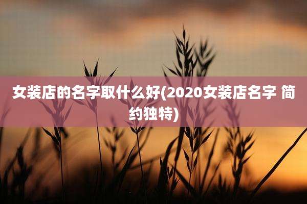 女装店的名字取什么好(2020女装店名字 简约独特)