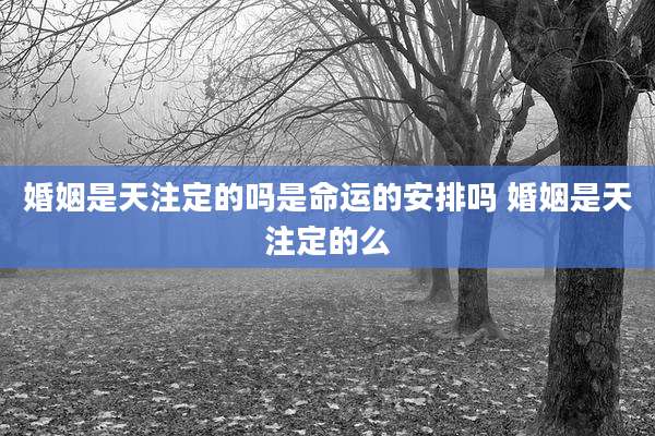 婚姻是天注定的吗是命运的安排吗 婚姻是天注定的么