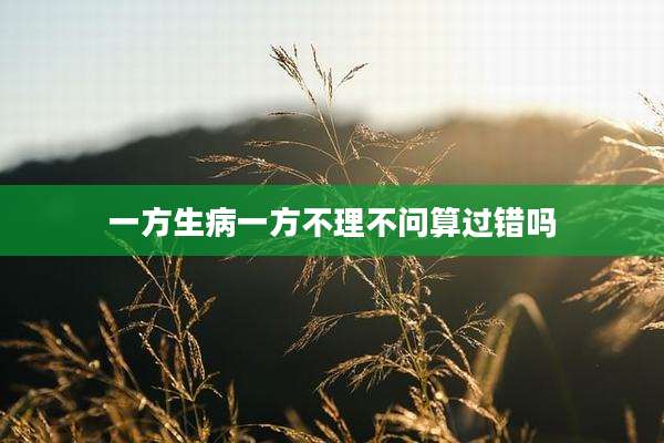 一方生病一方不理不问算过错吗