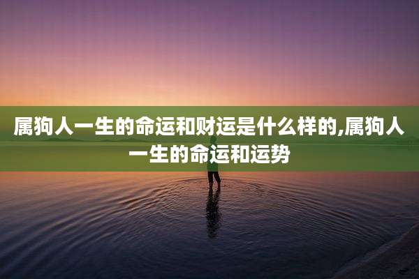 属狗人一生的命运和财运是什么样的,属狗人一生的命运和运势