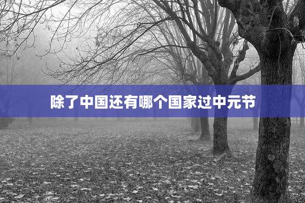 除了中国还有哪个国家过中元节