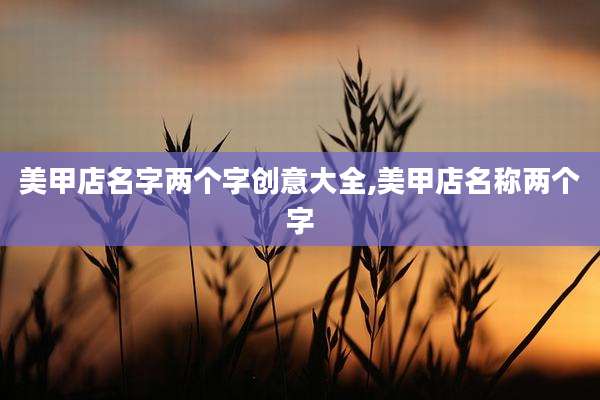 美甲店名字两个字创意大全,美甲店名称两个字