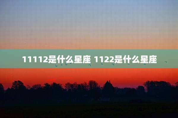 11112是什么星座 1122是什么星座