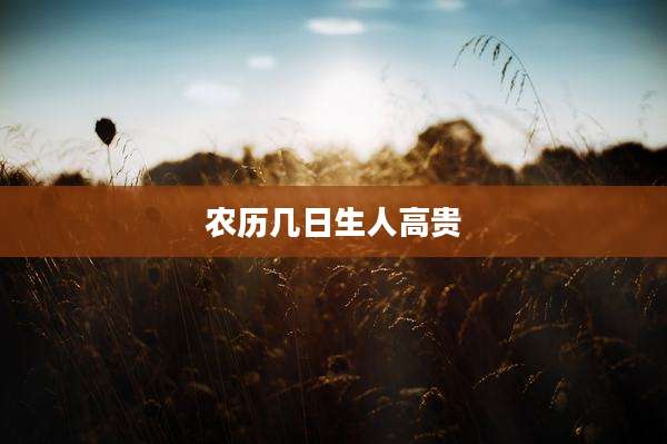 农历几日生人高贵