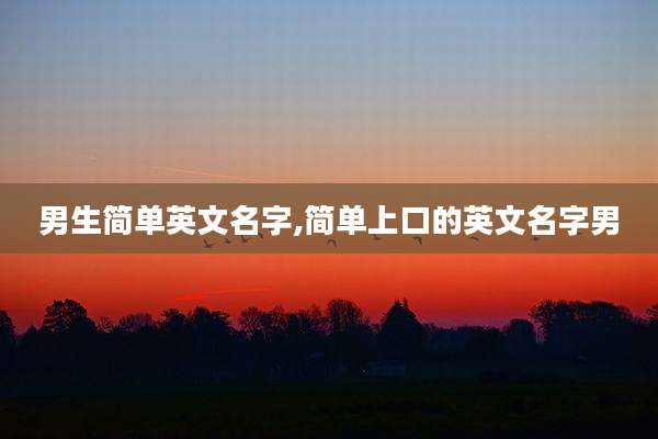 男生简单英文名字,简单上口的英文名字男