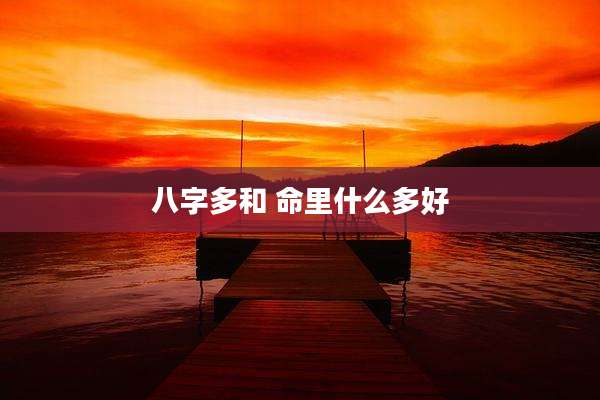 八字多和 命里什么多好