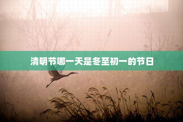 清明节哪一天是冬至初一的节日