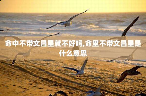 命中不带文昌星就不好吗,命里不带文昌星是什么意思