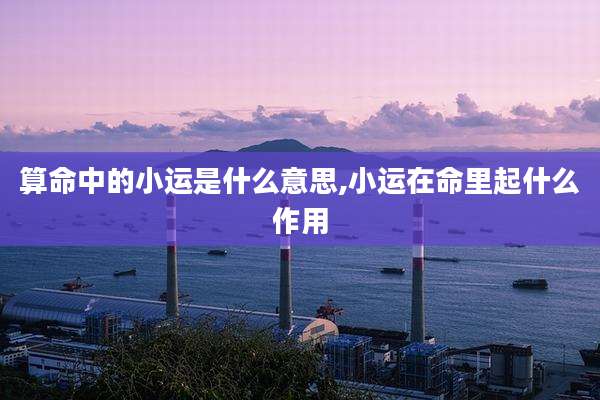 算命中的小运是什么意思,小运在命里起什么作用