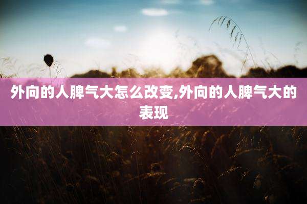 外向的人脾气大怎么改变,外向的人脾气大的表现