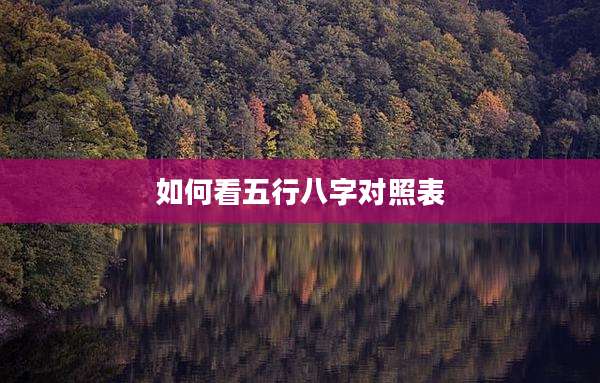 如何看五行八字对照表