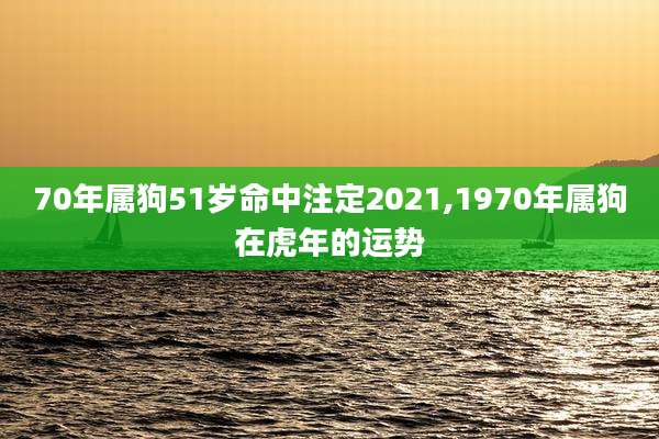 70年属狗51岁命中注定2021,1970年属狗在虎年的运势