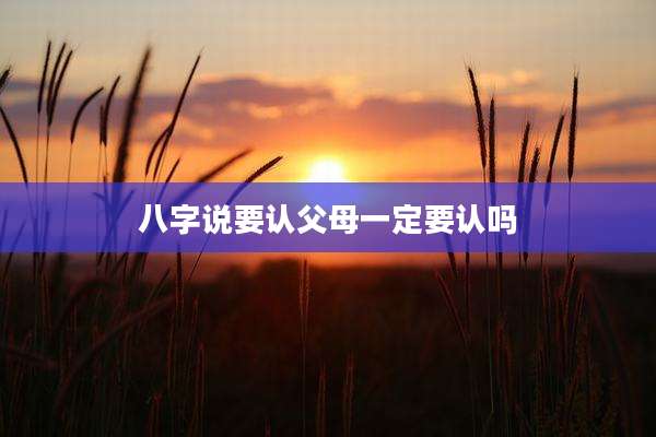 八字说要认父母一定要认吗