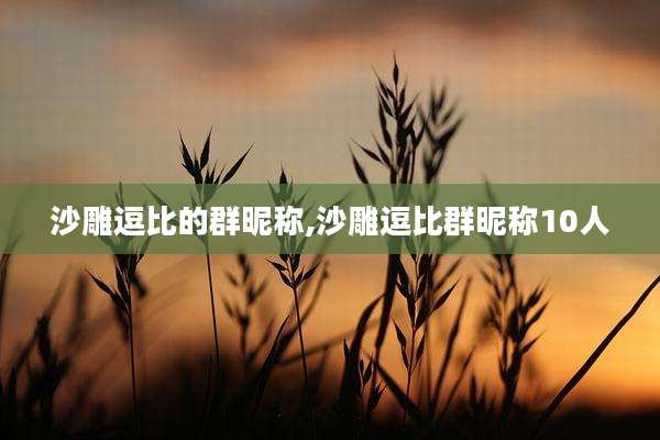沙雕逗比的群昵称,沙雕逗比群昵称10人