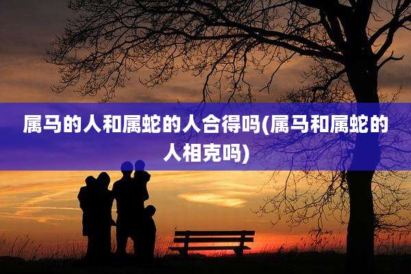 属马的人和属蛇的人合得吗(属马和属蛇的人相克吗)