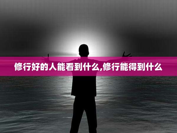 修行好的人能看到什么,修行能得到什么