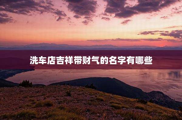洗车店吉祥带财气的名字有哪些