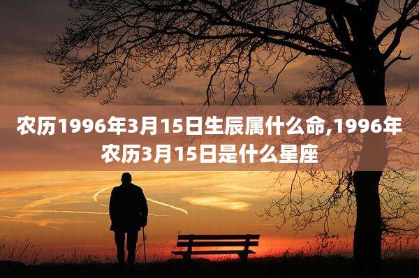 农历1996年3月15日生辰属什么命,1996年农历3月15日是什么星座