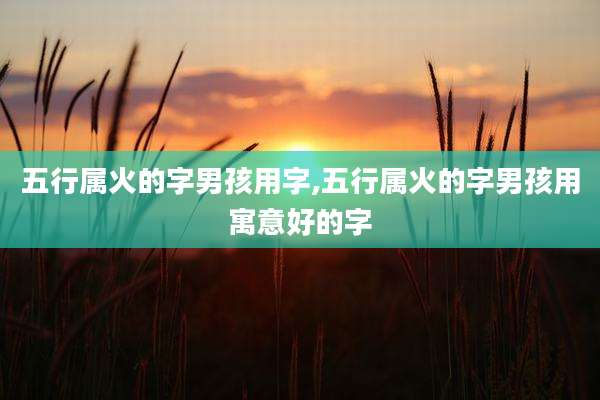五行属火的字男孩用字,五行属火的字男孩用寓意好的字