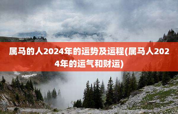 属马的人2024年的运势及运程(属马人2024年的运气和财运)