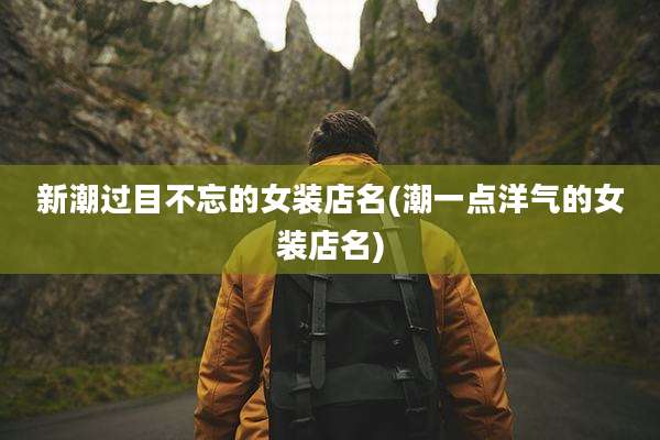 新潮过目不忘的女装店名(潮一点洋气的女装店名)