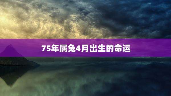75年属兔4月出生的命运