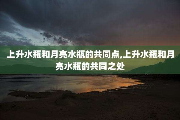 上升水瓶和月亮水瓶的共同点,上升水瓶和月亮水瓶的共同之处