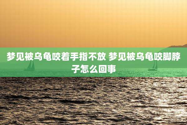 梦见被乌龟咬着手指不放 梦见被乌龟咬脚脖子怎么回事