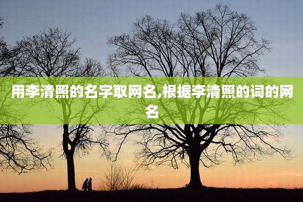 用李清照的名字取网名,根据李清照的词的网名