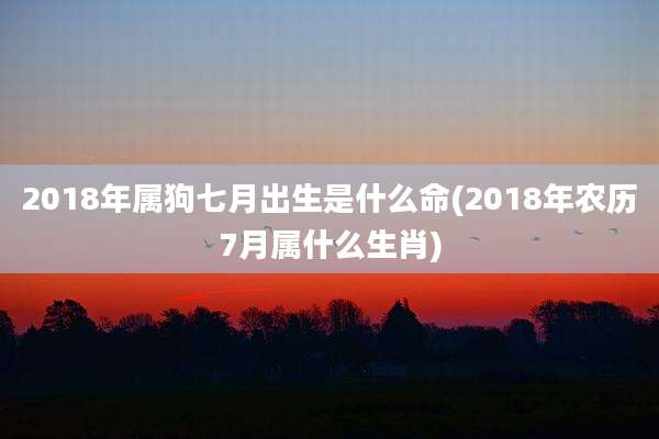 2018年属狗七月出生是什么命(2018年农历7月属什么生肖)