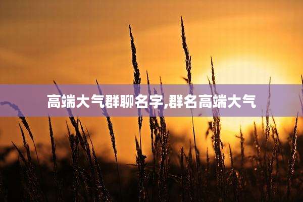 高端大气群聊名字,群名高端大气