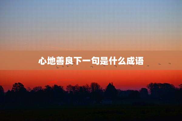 心地善良下一句是什么成语