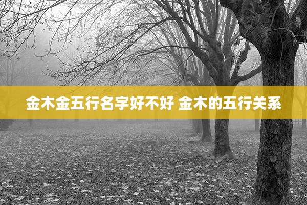 金木金五行名字好不好 金木的五行关系