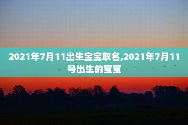 2021年7月11出生宝宝取名,2021年7月11号出生的宝宝