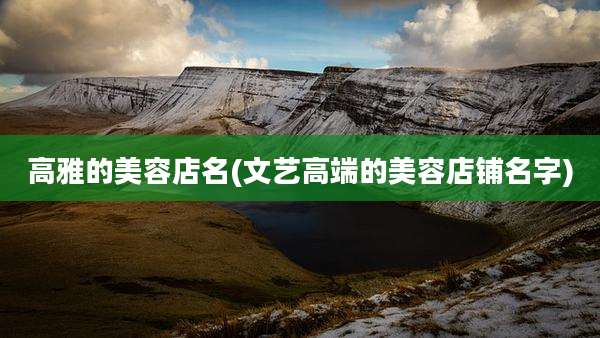 高雅的美容店名(文艺高端的美容店铺名字)