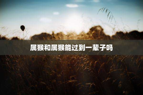 属猴和属猴能过到一辈子吗