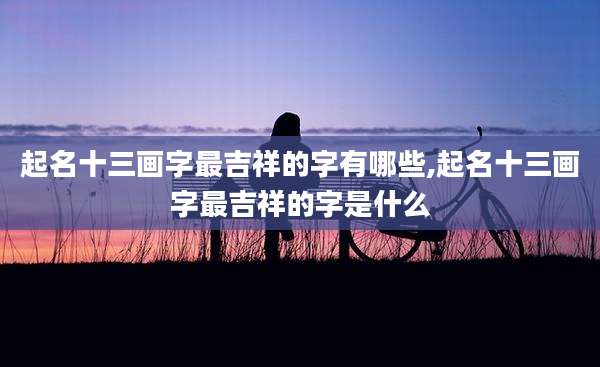 起名十三画字最吉祥的字有哪些,起名十三画字最吉祥的字是什么