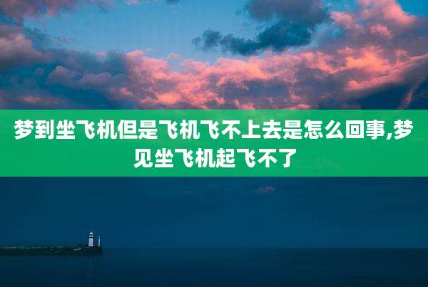 梦到坐飞机但是飞机飞不上去是怎么回事,梦见坐飞机起飞不了