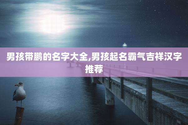 男孩带鹏的名字大全,男孩起名霸气吉祥汉字推荐
