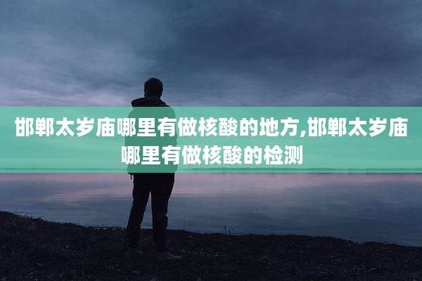 邯郸太岁庙哪里有做核酸的地方,邯郸太岁庙哪里有做核酸的检测