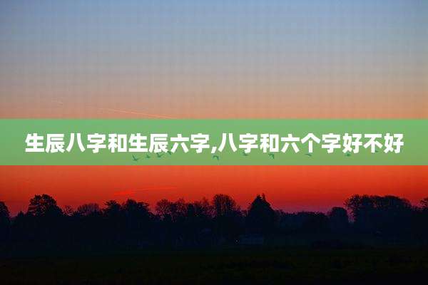 生辰八字和生辰六字,八字和六个字好不好