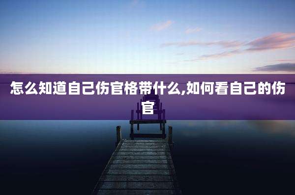 怎么知道自己伤官格带什么,如何看自己的伤官