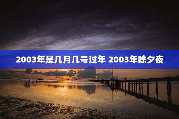 2003年是几月几号过年 2003年除夕夜