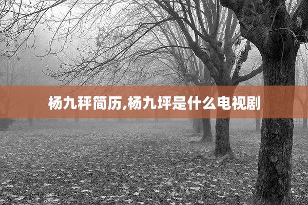杨九秤简历,杨九坪是什么电视剧