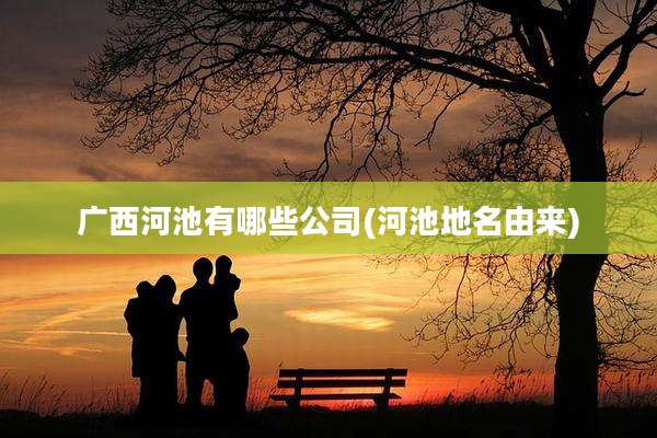 广西河池有哪些公司(河池地名由来)