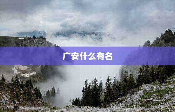 广安什么有名